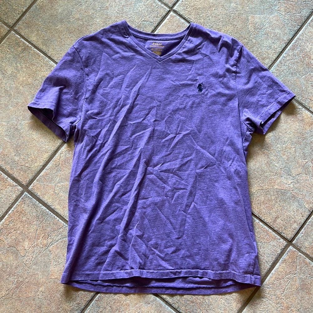 Purple Ralph Lauren Polo V neck Size Medium